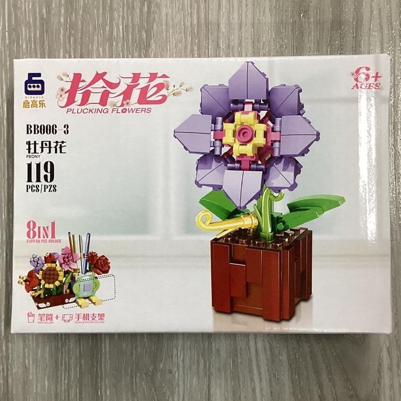 Xếp hình lắp ráp hoa - Hoa mẫu đơn
