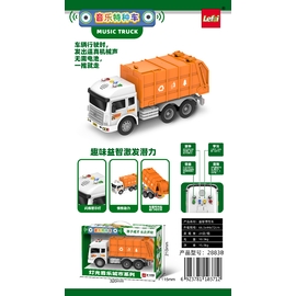 Xe âm nhạc - Xe thu gom rác - Cam trắng