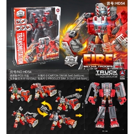 Bộ robot cứu hỏa hợp kim biến hình 5in1