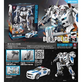 Robot hợp kim biến hình xe cảnh sát - Trắng