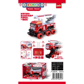 Xe âm nhạc - Xe thang cứu hỏa nâng gầm - Đỏ trắng