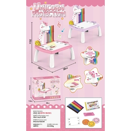 Bàn chiếu hình kỳ lân có nhạc và đèn kèm 3 tấm phim chiếu