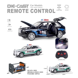 Xe cảnh sát Rolls-Royce Cullinan hợp kim, điều khiển từ xa 1:22 - phun sương, có pin