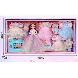 Bộ búp bê công chúa lâu đài + trang phục, phụ kiện - 35cm